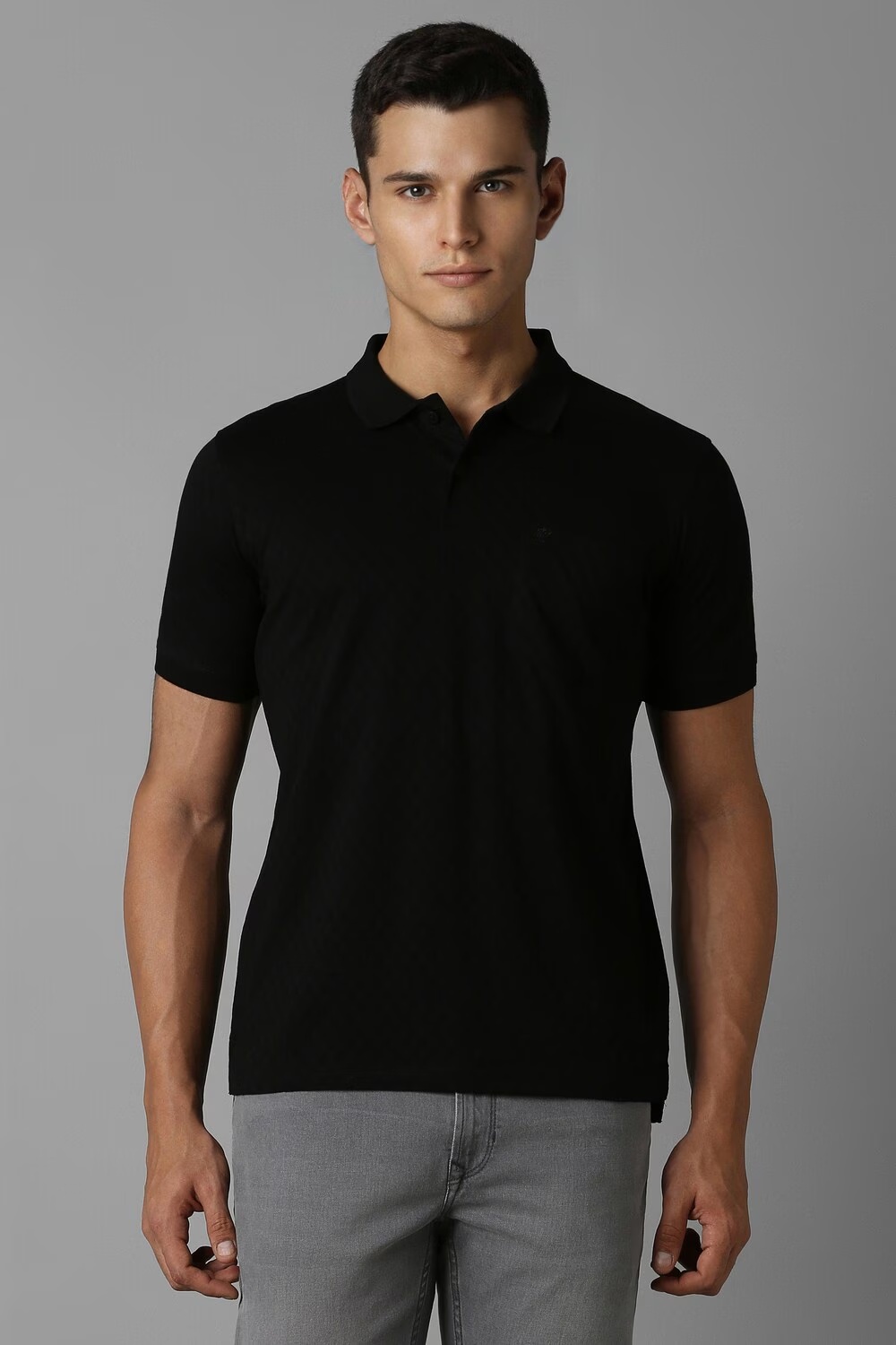 Men Black Solid Polo Neck T-shirt-Black 1 60840-men-black-solid-polo-neck-t-shirt-black-1.jpg