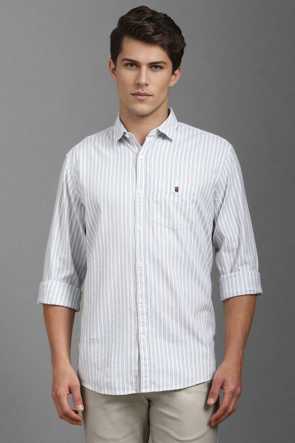 Men White Slim Fit Stripe Full Sleeves Casual Shirt-White 1 60941-men-white-slim-fit-stripe-full-sleeves-casual-shirt-white-1.jpg