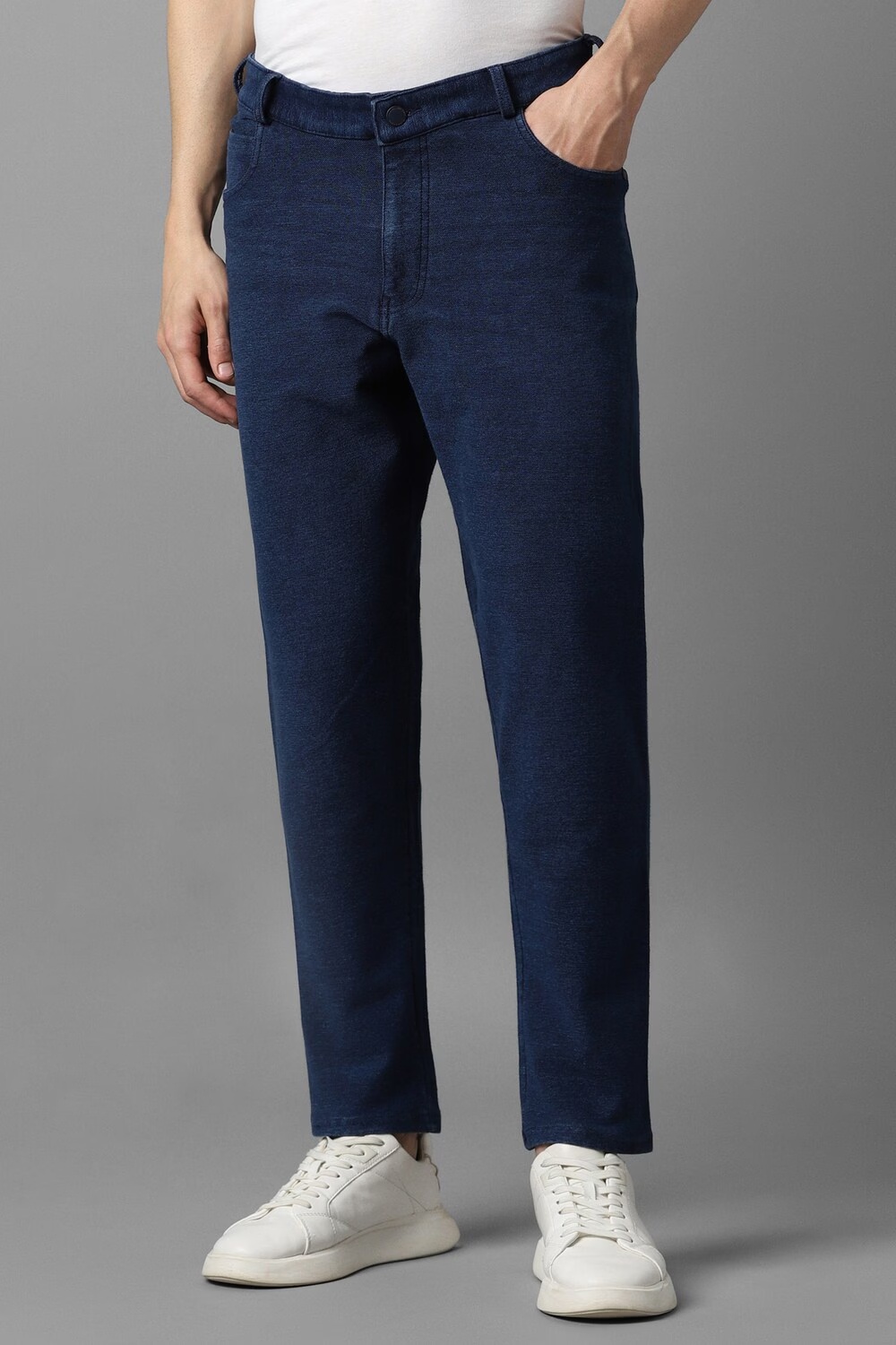 Men Navy Dark Ath Fit Jeans-Navy