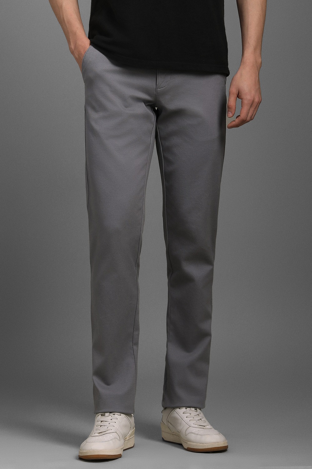 Men Grey Textured Flat Front Casual Trousers-Grey 1 61408-men-grey-textured-flat-front-casual-trousers-grey-1.jpg