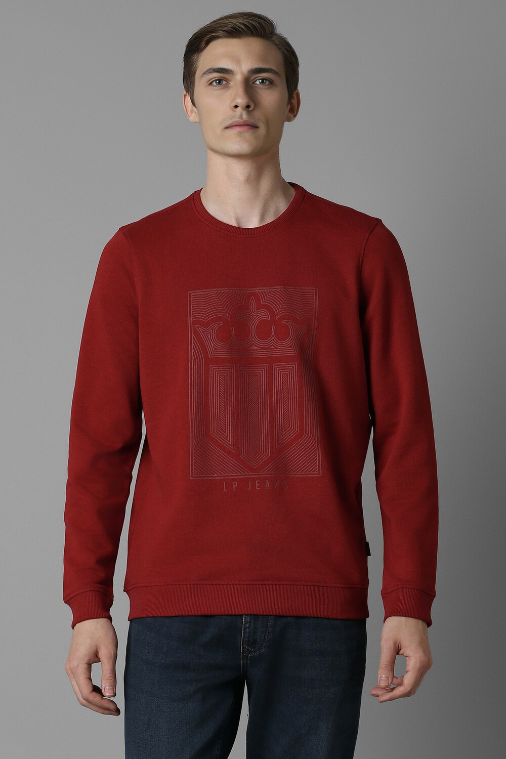 Men Casual Maroon Print Sweatshirt-Maroon 1 61975-men-casual-maroon-print-sweatshirt-maroon-1.jpg