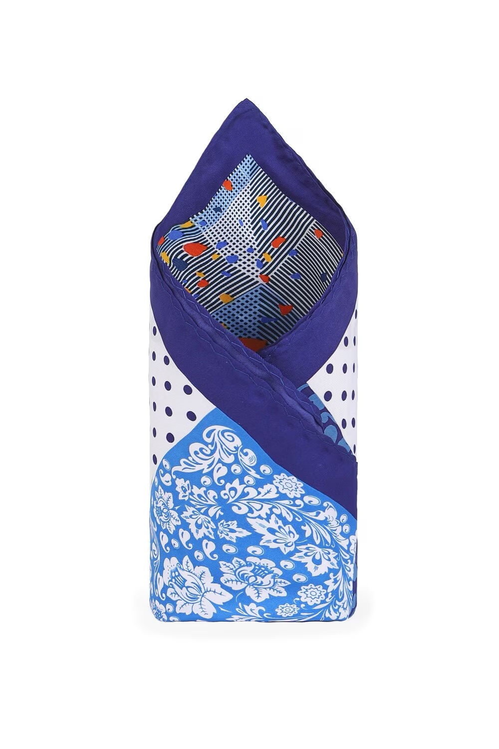 Men Multi Print Formal Pocket Square-Multi