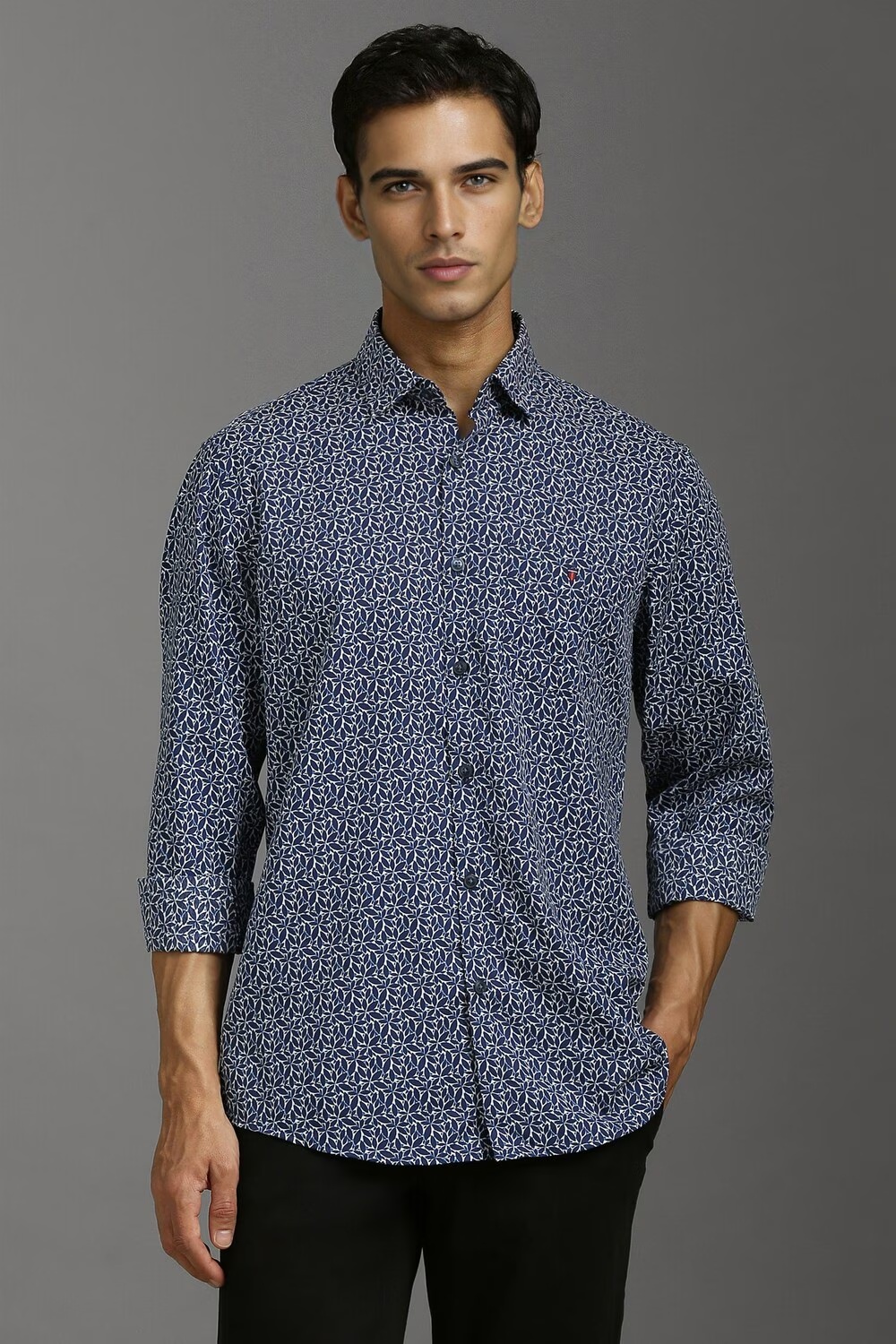Men Navy Slim Fit Print Full Sleeves Casual Shirt-Navy 1 62615-men-navy-slim-fit-print-full-sleeves-casual-shirt-navy-1.jpg