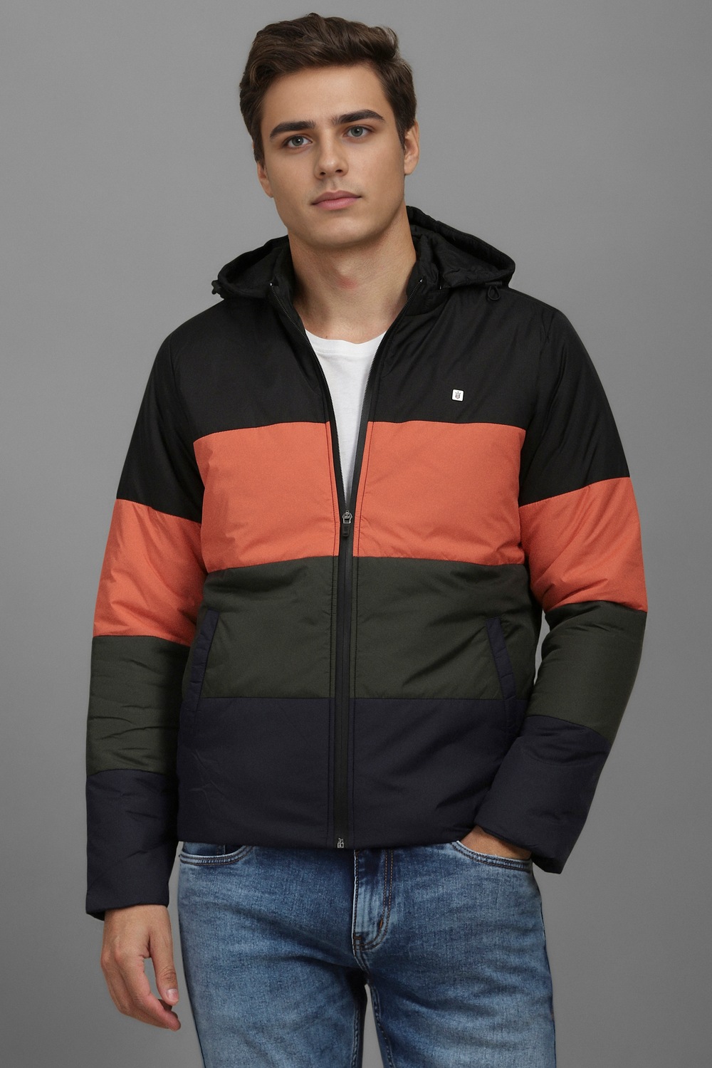 Men Casual Black Print Jackets-Black