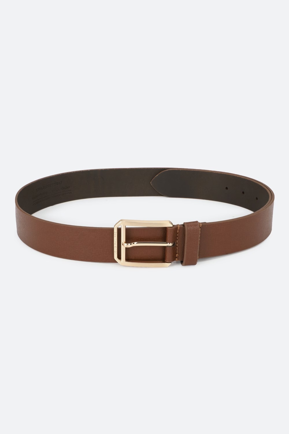 Men Brown Solid Genuine Leather Casual Belt-Brown