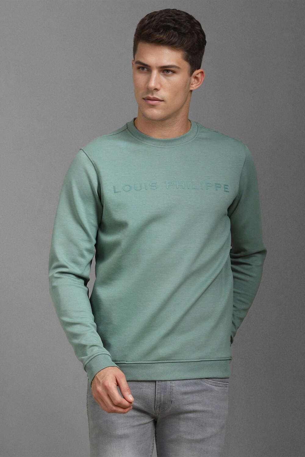 Men Casual Green Graphic Print Sweatshirt-Green