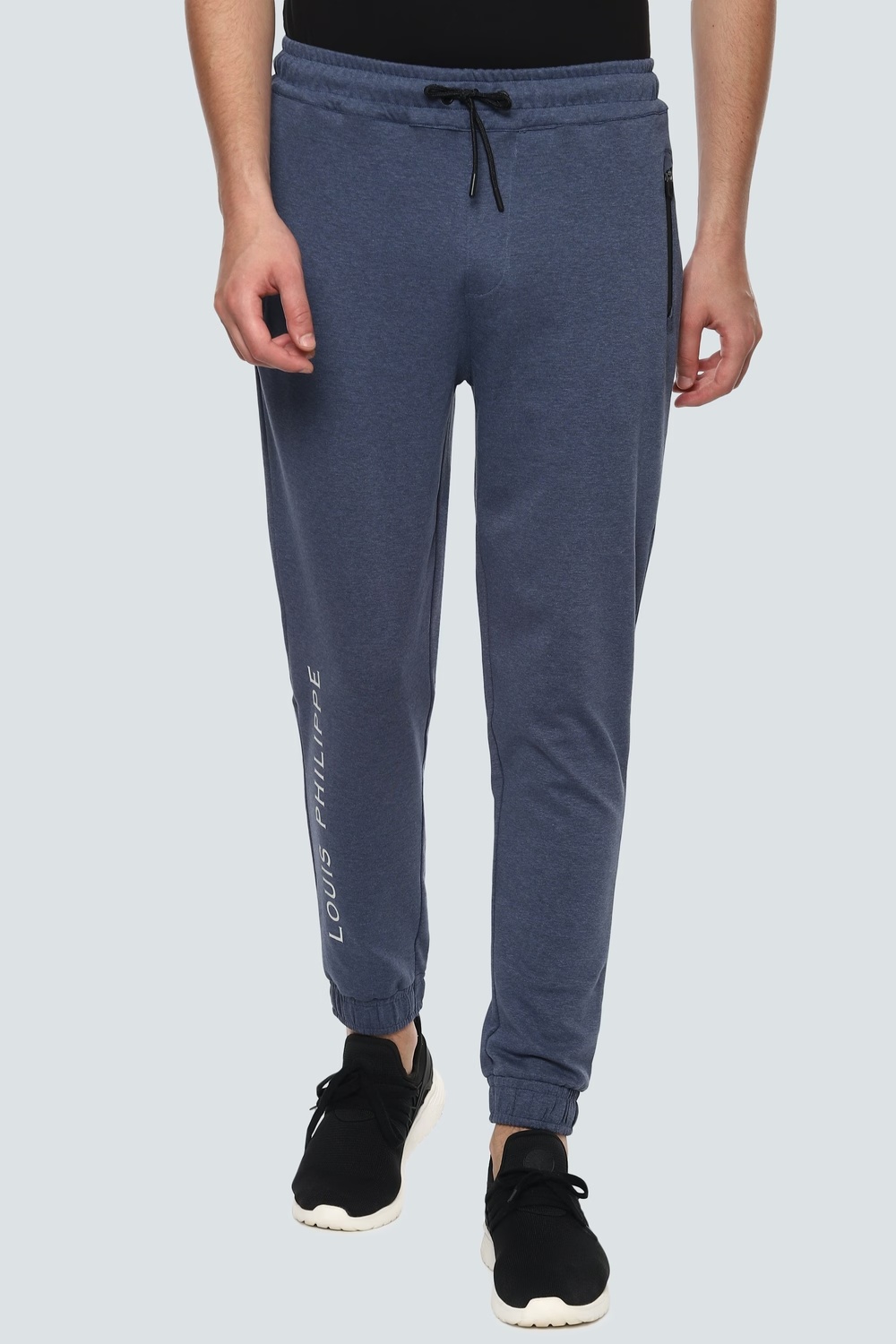 Men Navy Solid Casual Jogger Pants-Navy