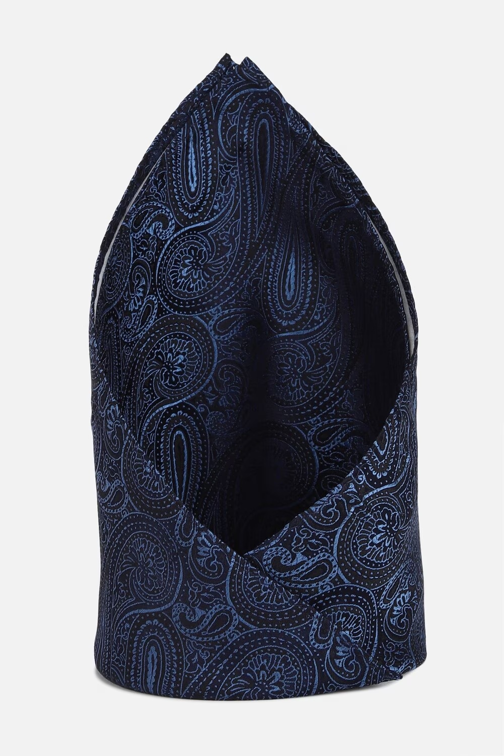 Men Navy Embroidered Party Pocket Square-Navy