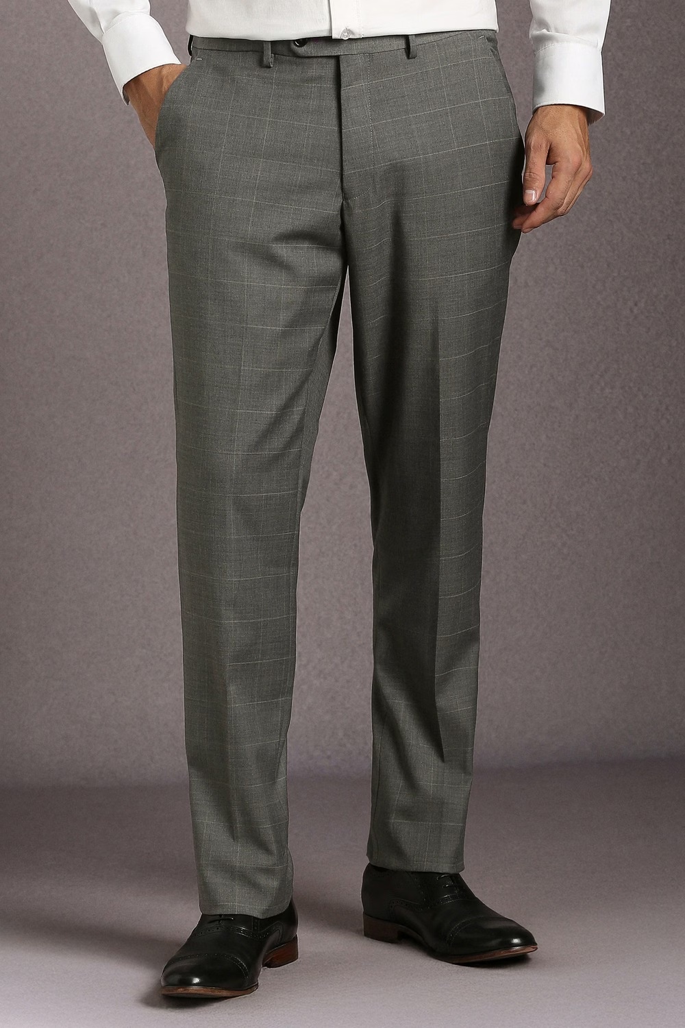 Men Grey Check Flat Front Formal Trousers-Grey 1 63011-men-grey-check-flat-front-formal-trousers-grey-1.jpg