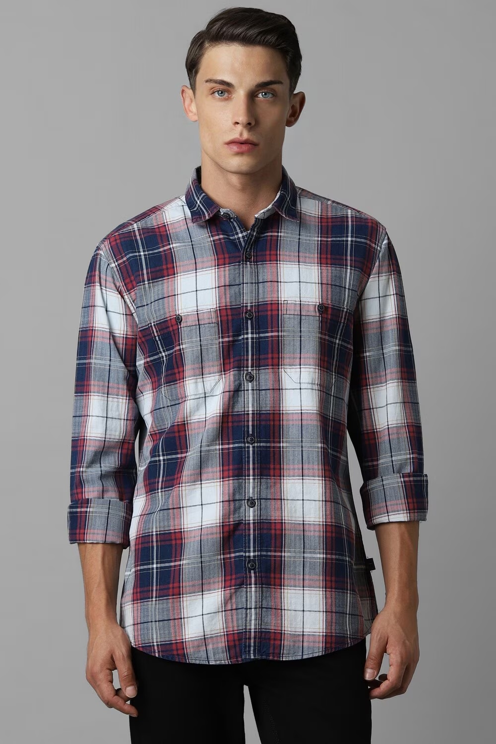 Men Multi Slim Fit Check Full Sleeves Casual Shirt-Multi