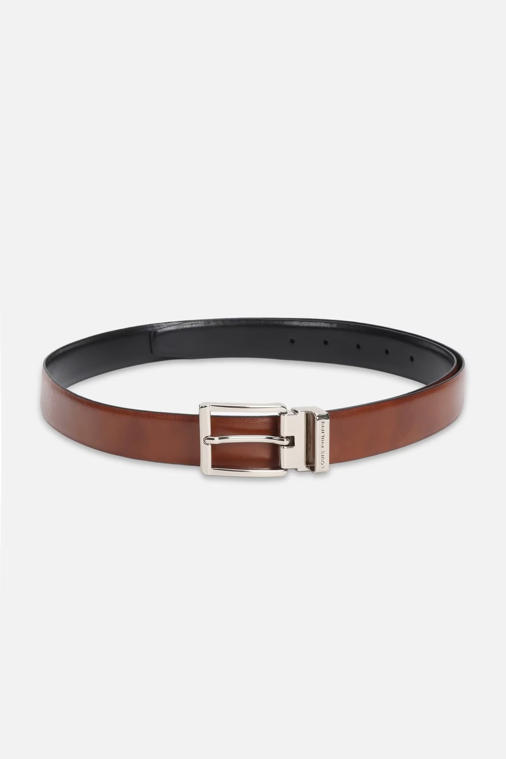 Men Brown Solid Leather Formal Belt-Brown