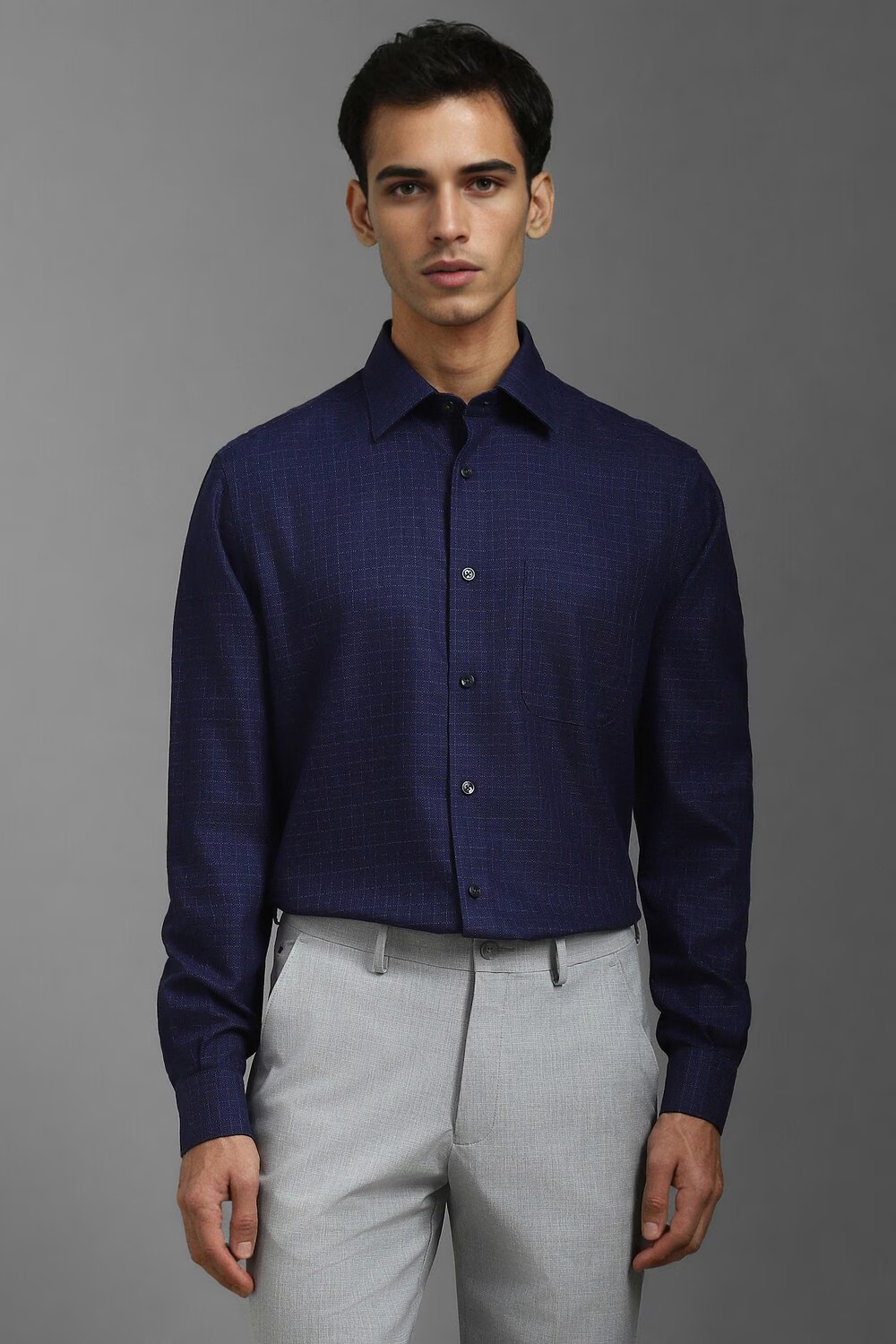Men Navy Classic Fit Check Full Sleeves Formal Shirt-Navy 1 63719-men-navy-classic-fit-check-full-sleeves-formal-shirt-navy-1.jpg