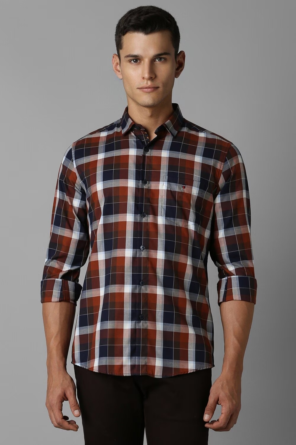 Men Multi Slim Fit Check Full Sleeves Casual Shirt-Multi