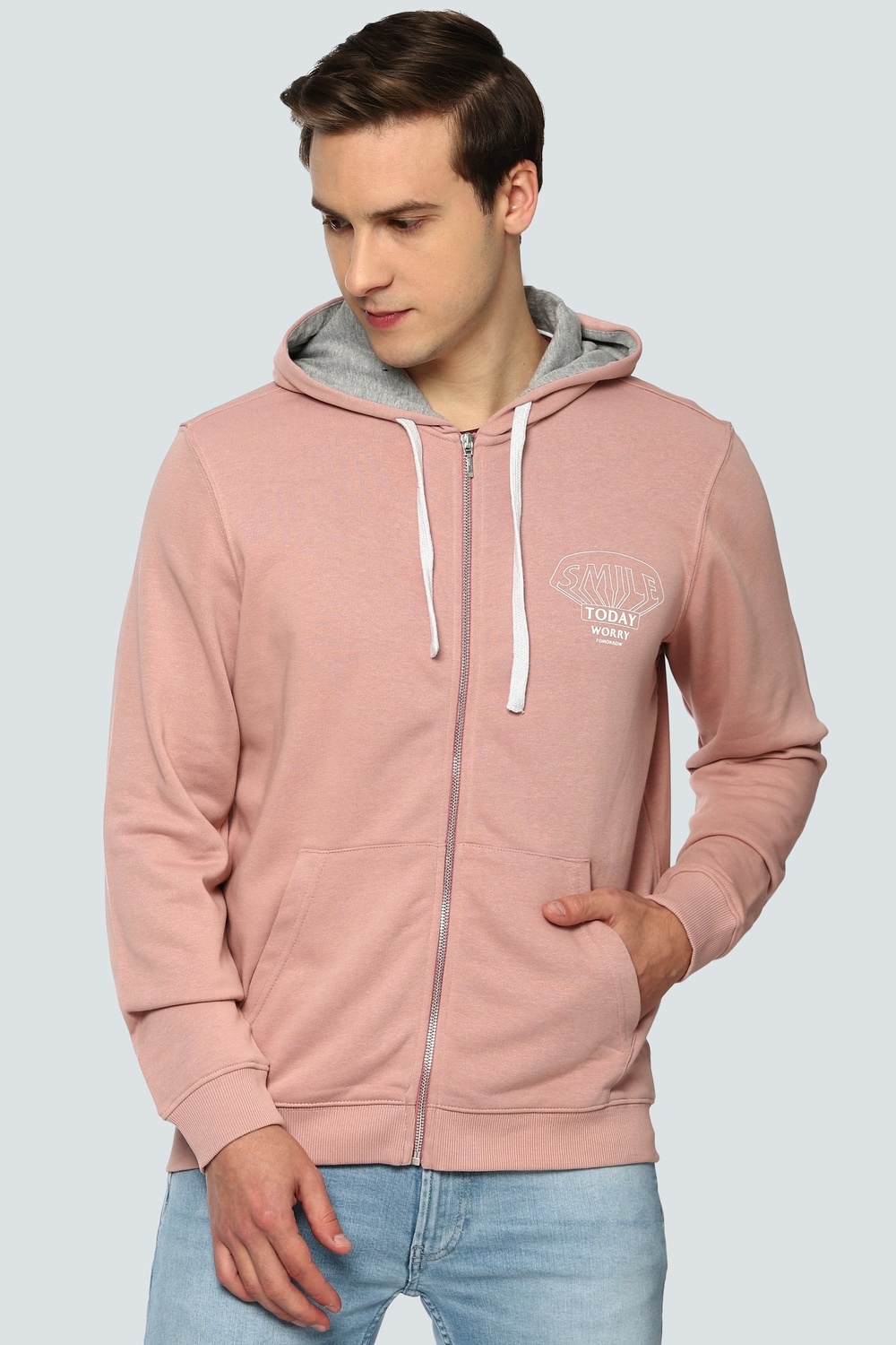 Men Casual Pink Graphic Print Sweatshirt-Pink