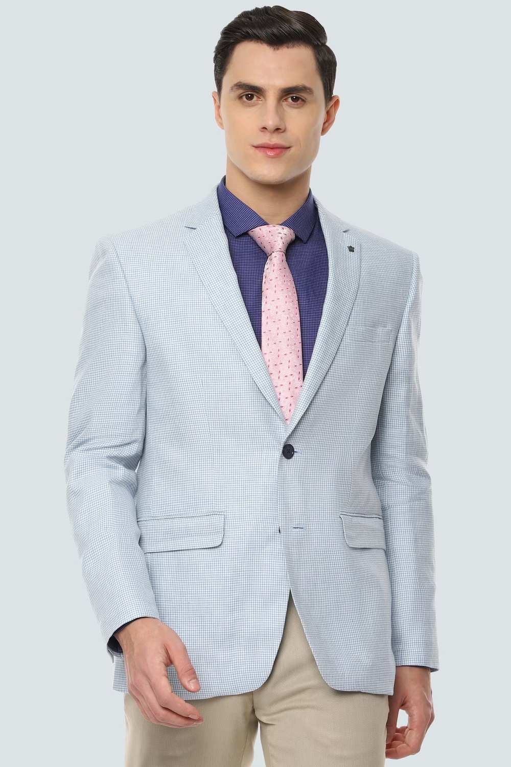 Men Blue Slim Fit Textured Formal Blazer-Blue 1 64312-men-blue-slim-fit-textured-formal-blazer-blue-1.jpg
