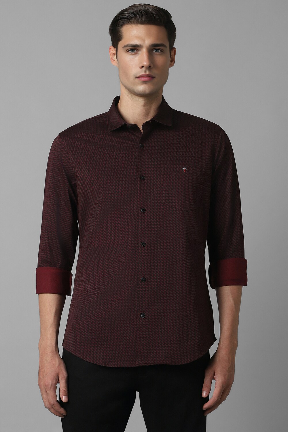 Men Maroon Smart Fit Print Full Sleeves Casual Shirt-Maroon 1 64331-men-maroon-smart-fit-print-full-sleeves-casual-shirt-maroon-1.jpg