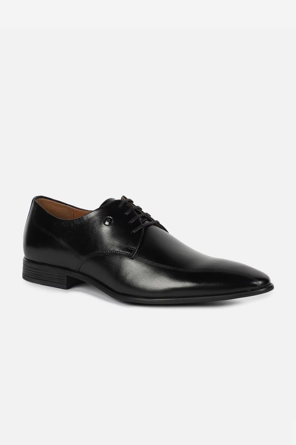 Louis Philippe Men Black Solid Derby Formal Imported Premium Leather Light Weight Breathable Lining Slip Resistant Flexible Toe -Black