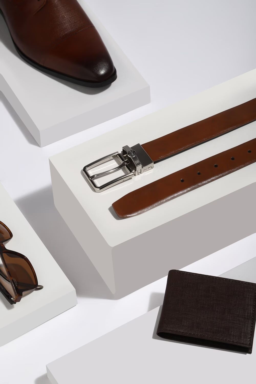 Men Black Solid Genuine Leather Formal Belt-Black