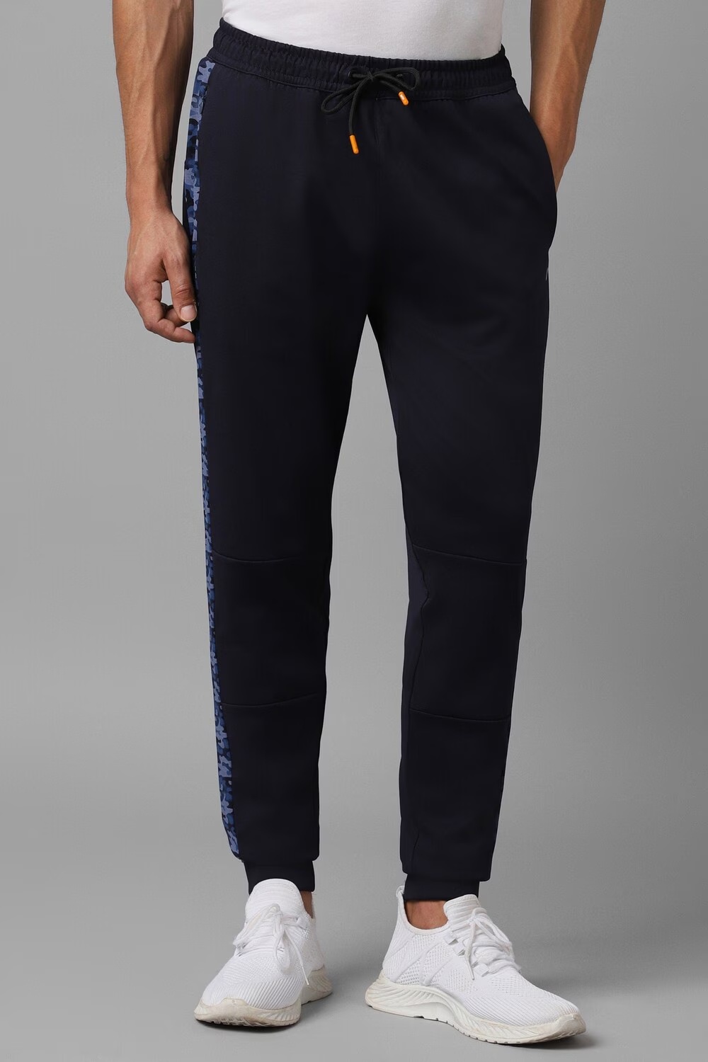 Men Navy Print Casual Jogger Pants-Navy