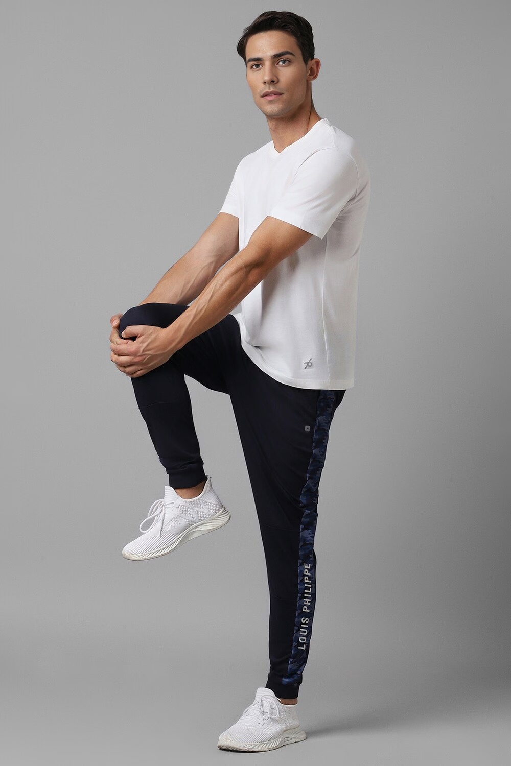 Men Navy Print Casual Jogger Pants-Navy
