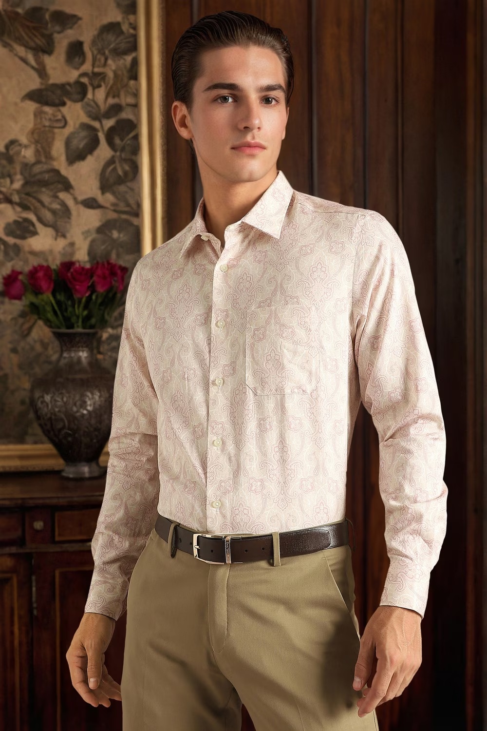 Men Beige Print Full Sleeves Formal Shirt-Beige 1 65372-men-beige-print-full-sleeves-formal-shirt-beige-1.jpg
