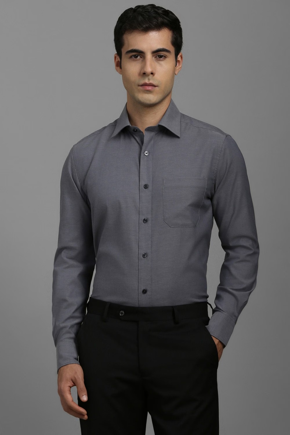 Men Grey Classic Fit Textured Full Sleeves Formal Shirt-Grey 1 65487-men-grey-classic-fit-textured-full-sleeves-formal-shirt-grey-1.jpg