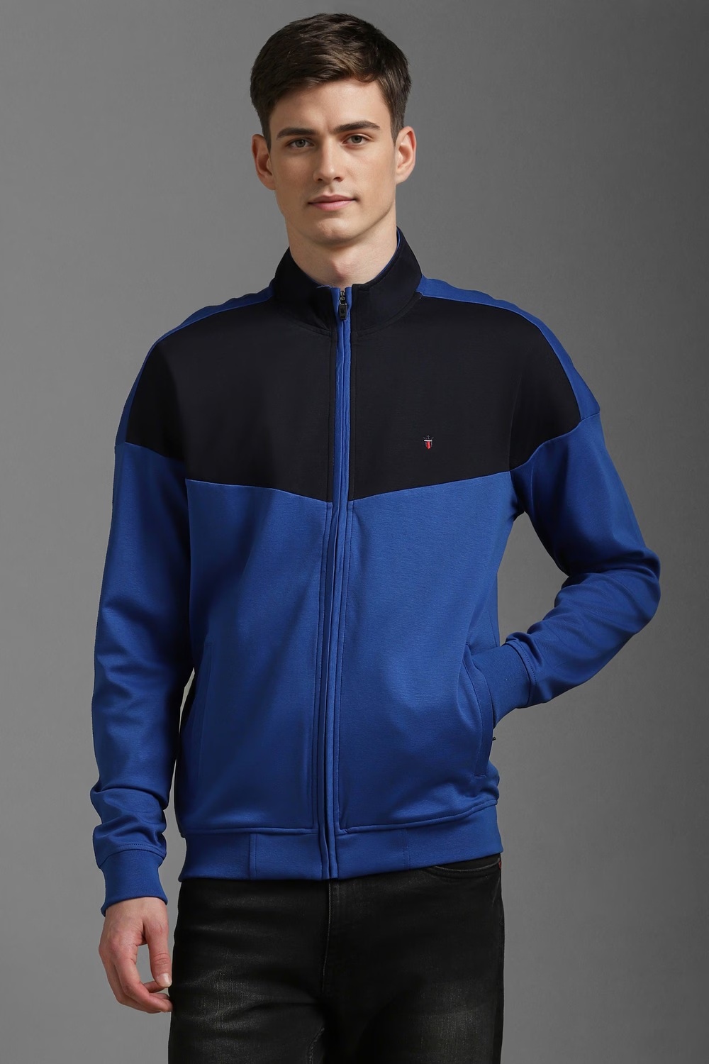 Men Casual Blue Print Sweatshirt-Blue