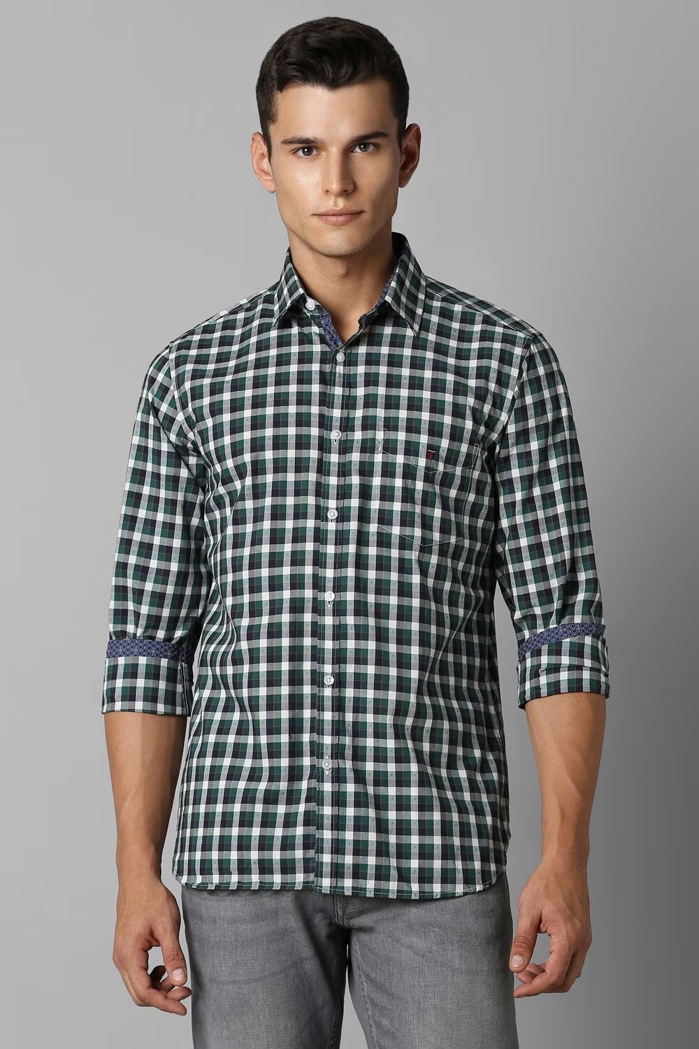 Men Multi Slim Fit Check Full Sleeves Casual Shirt-Multi