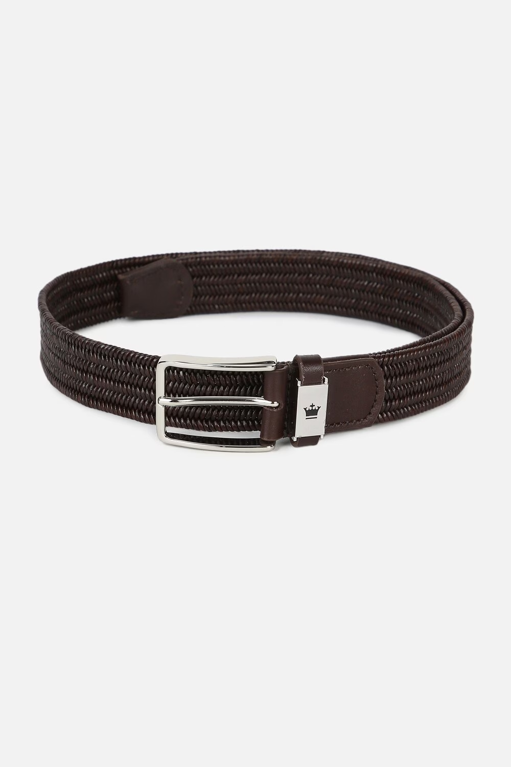 Men Brown Textured s Casual Belt-Brown