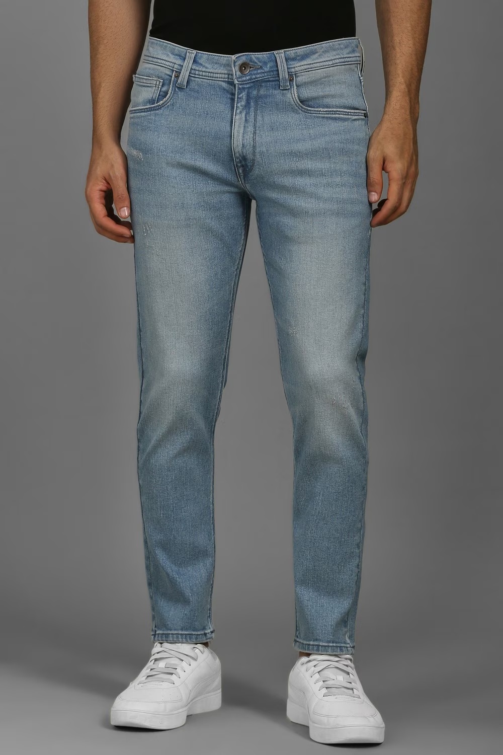 Men Light Blue Mid Smart Fit Jeans-Light Blue