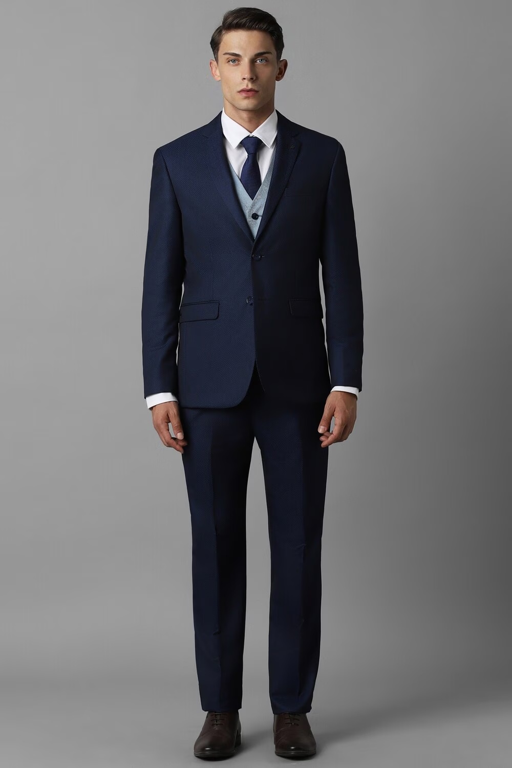 Men Navy Slim Fit Check Formal Three Piece Suit-Navy 1 66099-men-navy-slim-fit-check-formal-three-piece-suit-navy-1.jpg