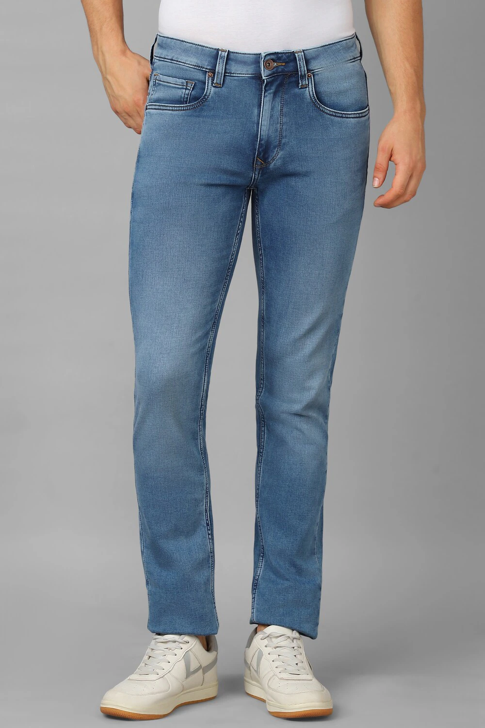 Men Blue Mid Slim Fit Jeans-Blue