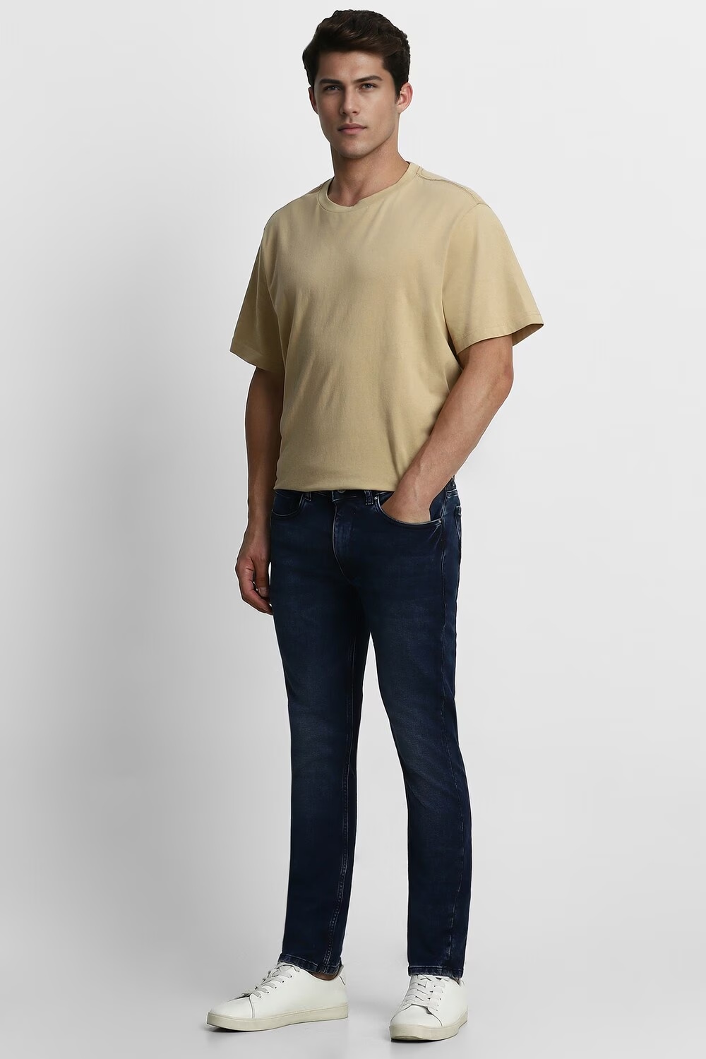 Men Blue Mid Super Slim Fit Jeans-Blue