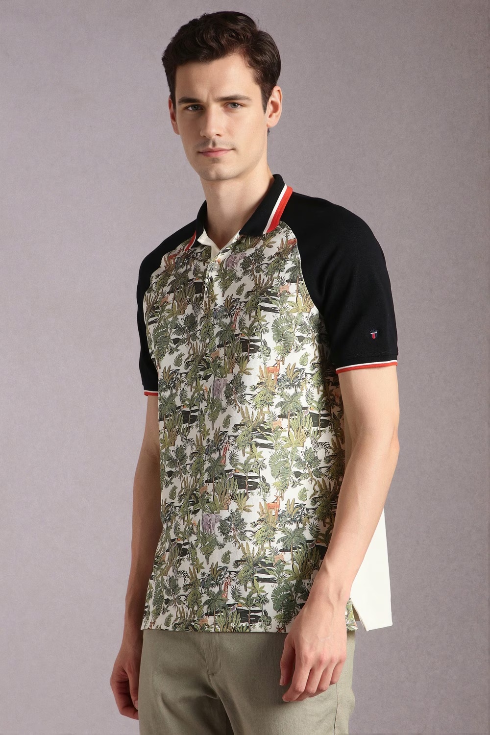 66777-men-beige-print-polo-neck-t-shirt-beige-1.webp