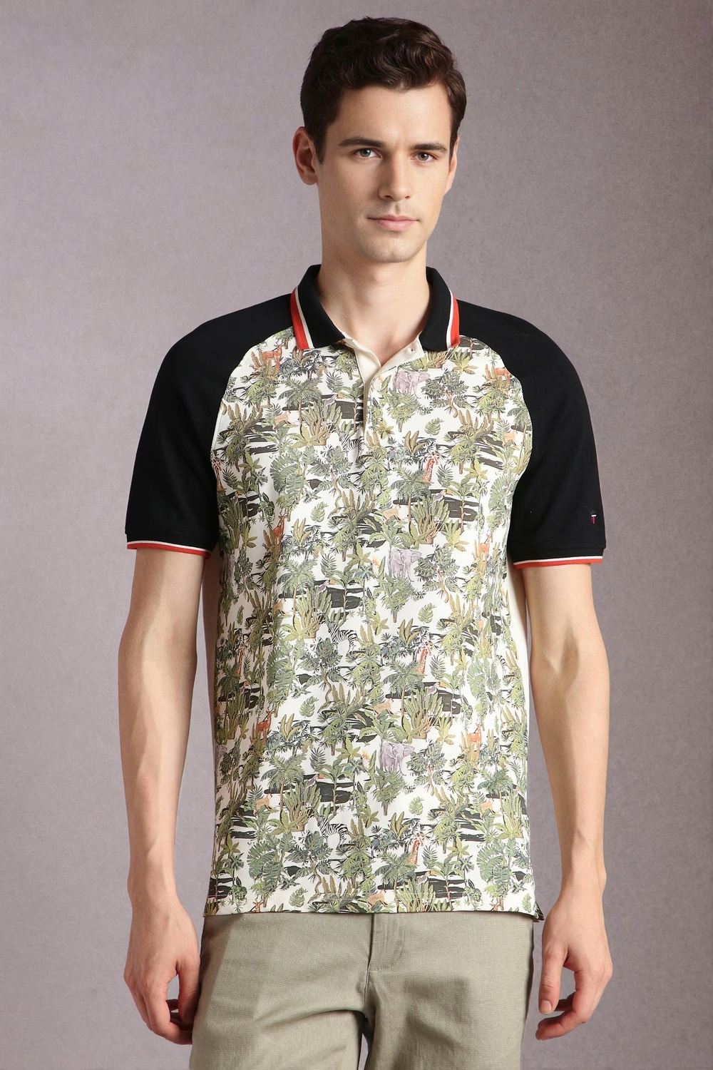 66777-men-beige-print-polo-neck-t-shirt-beige-1.webp