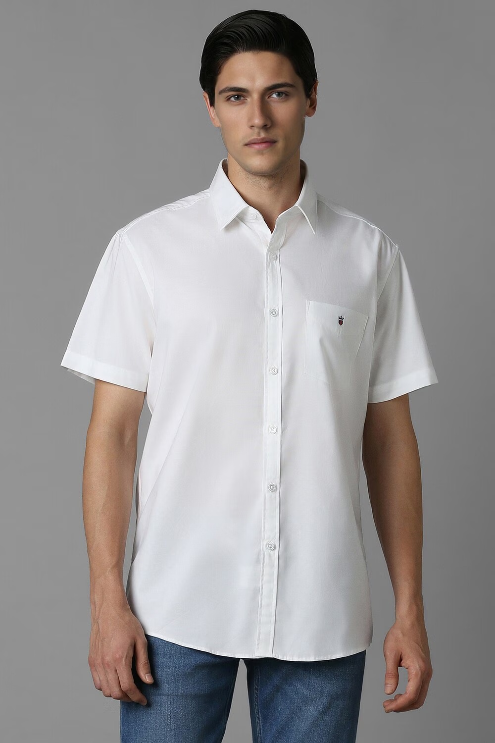 Men White Slim Fit Solid Half Sleeves Casual Shirt-White 1 66973-men-white-slim-fit-solid-half-sleeves-casual-shirt-white-1.jpg