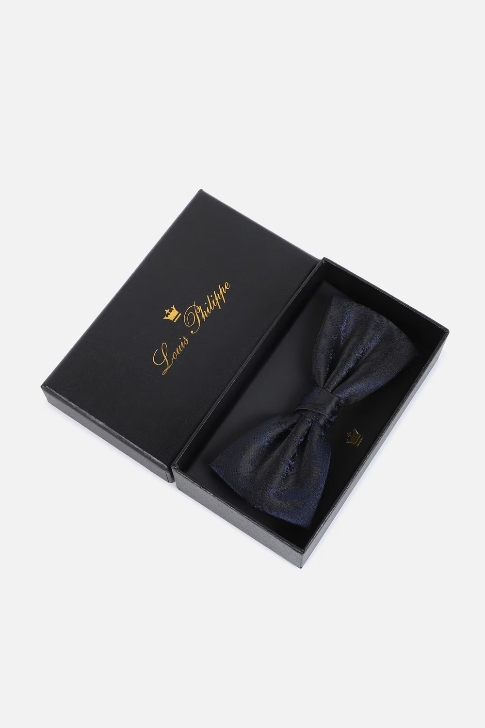Men Black Textured Bow Tie-Black