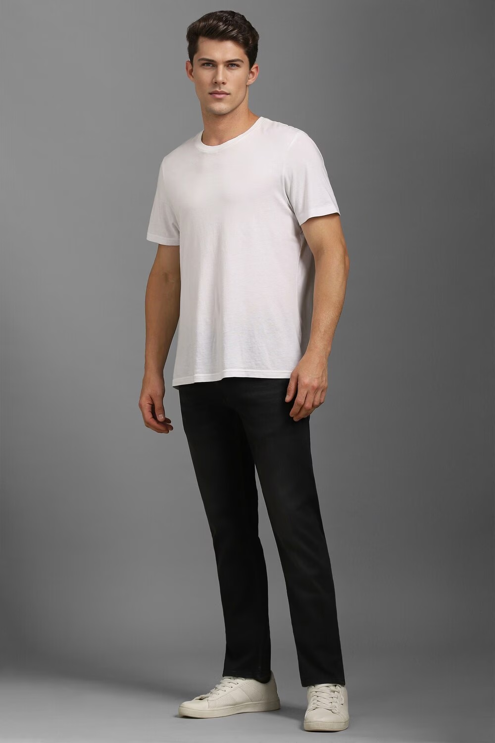 Men Black Dark Slim Fit Jeans-Black