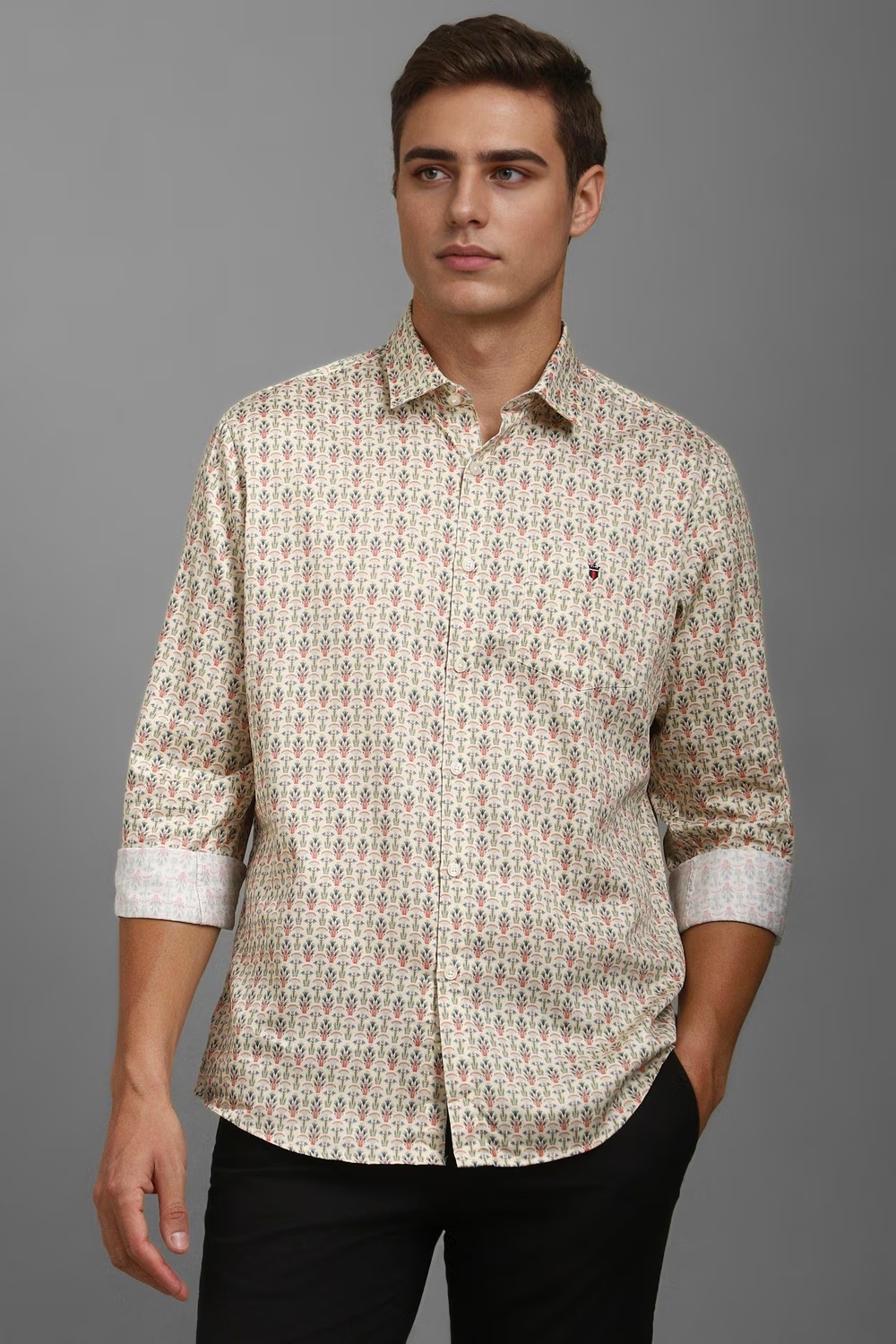 Men Cream Slim Fit Print Full Sleeves Casual Shirt-Cream 1 68661-men-cream-slim-fit-print-full-sleeves-casual-shirt-cream-1.jpg