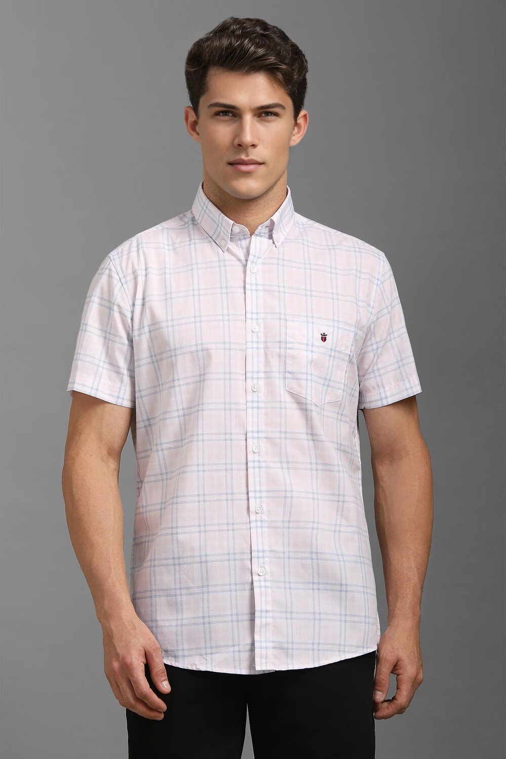 Men Pink Slim Fit Check Half Sleeves Casual Shirt-Pink 1 69515-men-pink-slim-fit-check-half-sleeves-casual-shirt-pink-1.jpg