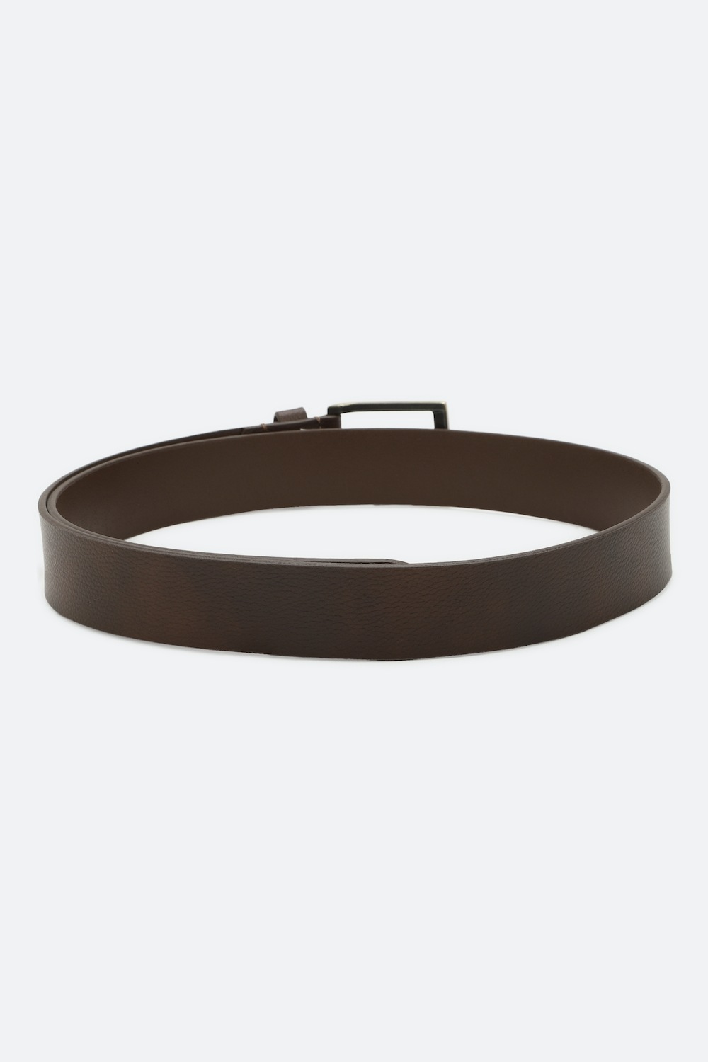 Louis Philippe Men Brown Solid  Casual Italian Leather with Brush Brass Buckle Belt-Brown