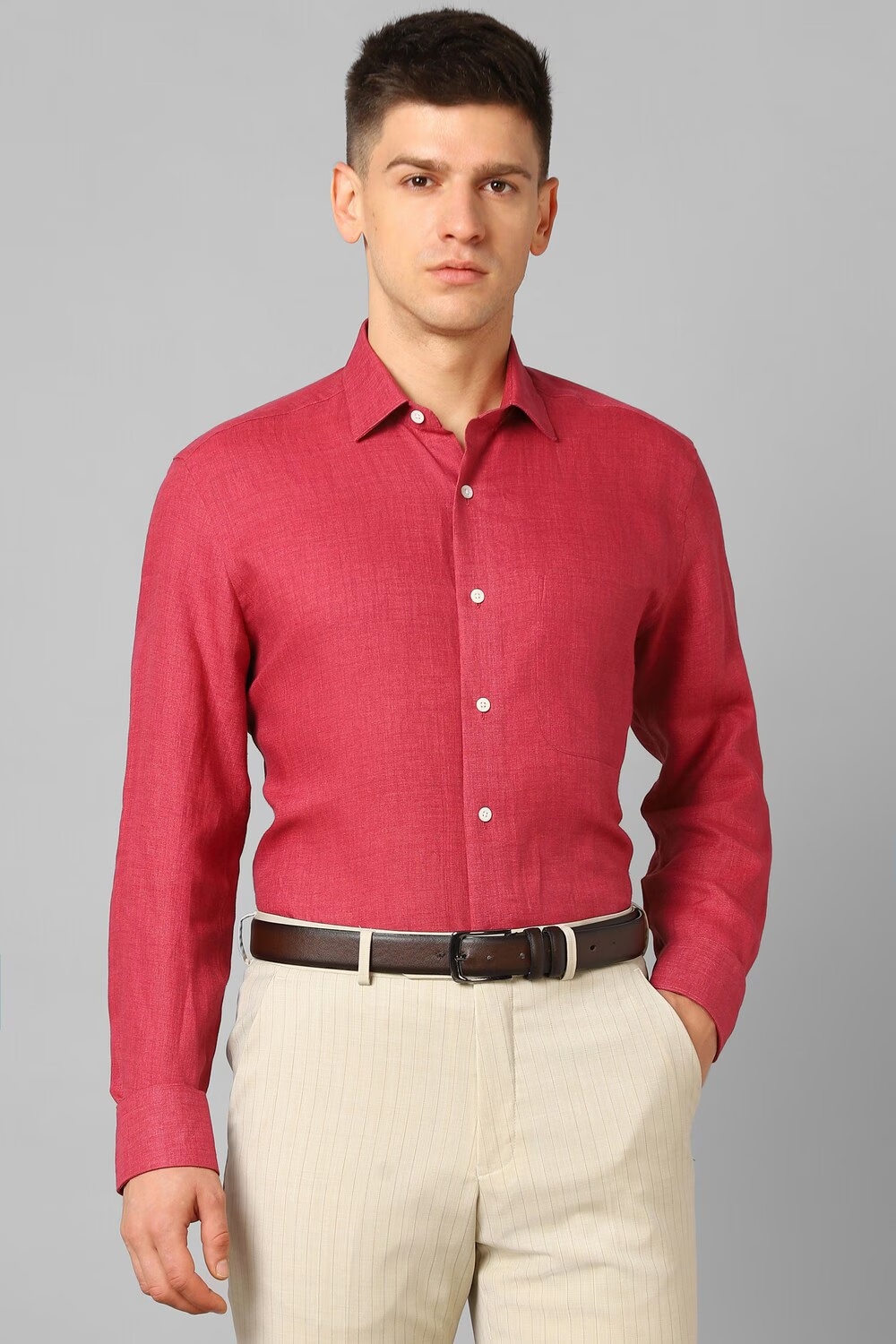 Men Red Classic Fit Textured Full Sleeves Formal Shirt-Red 1 69826-men-red-classic-fit-textured-full-sleeves-formal-shirt-red-1.jpg