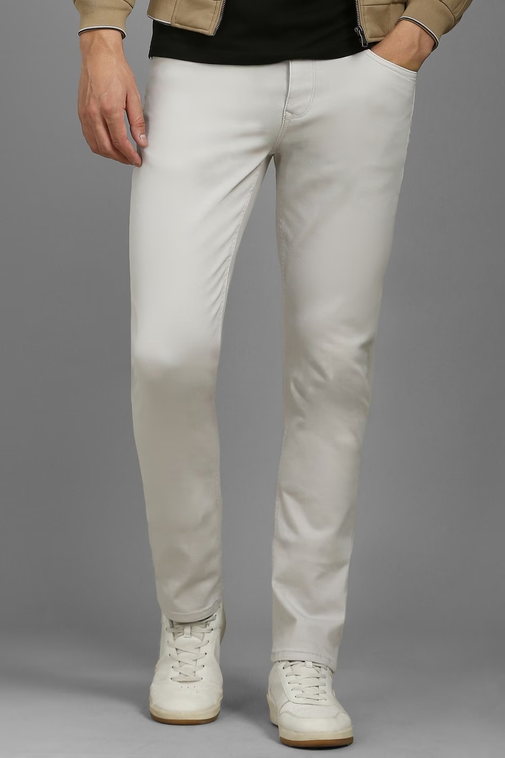 Men Grey Dark Slim Fit Jeans-Grey