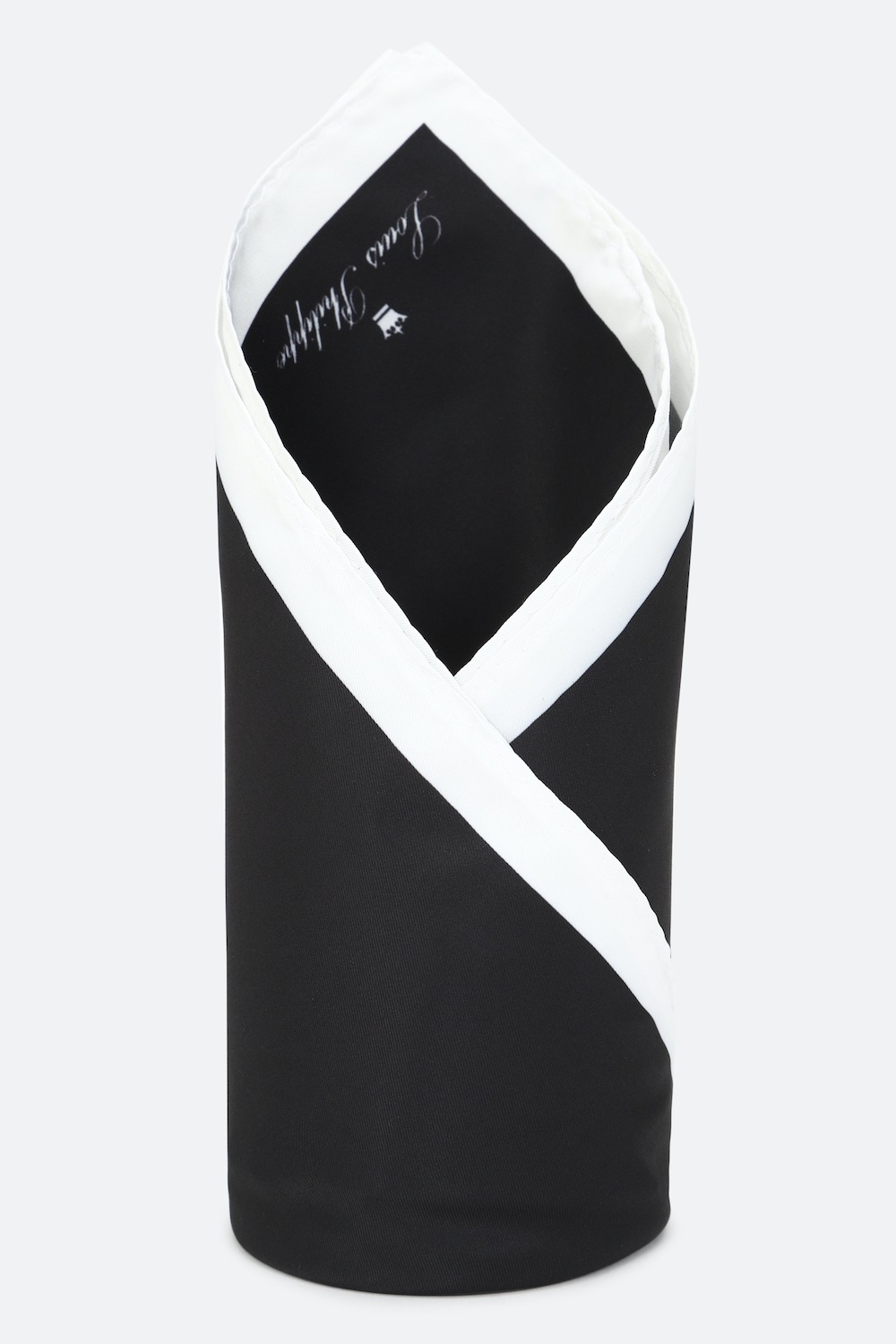 Men Black Print Party Pocket Square-Black