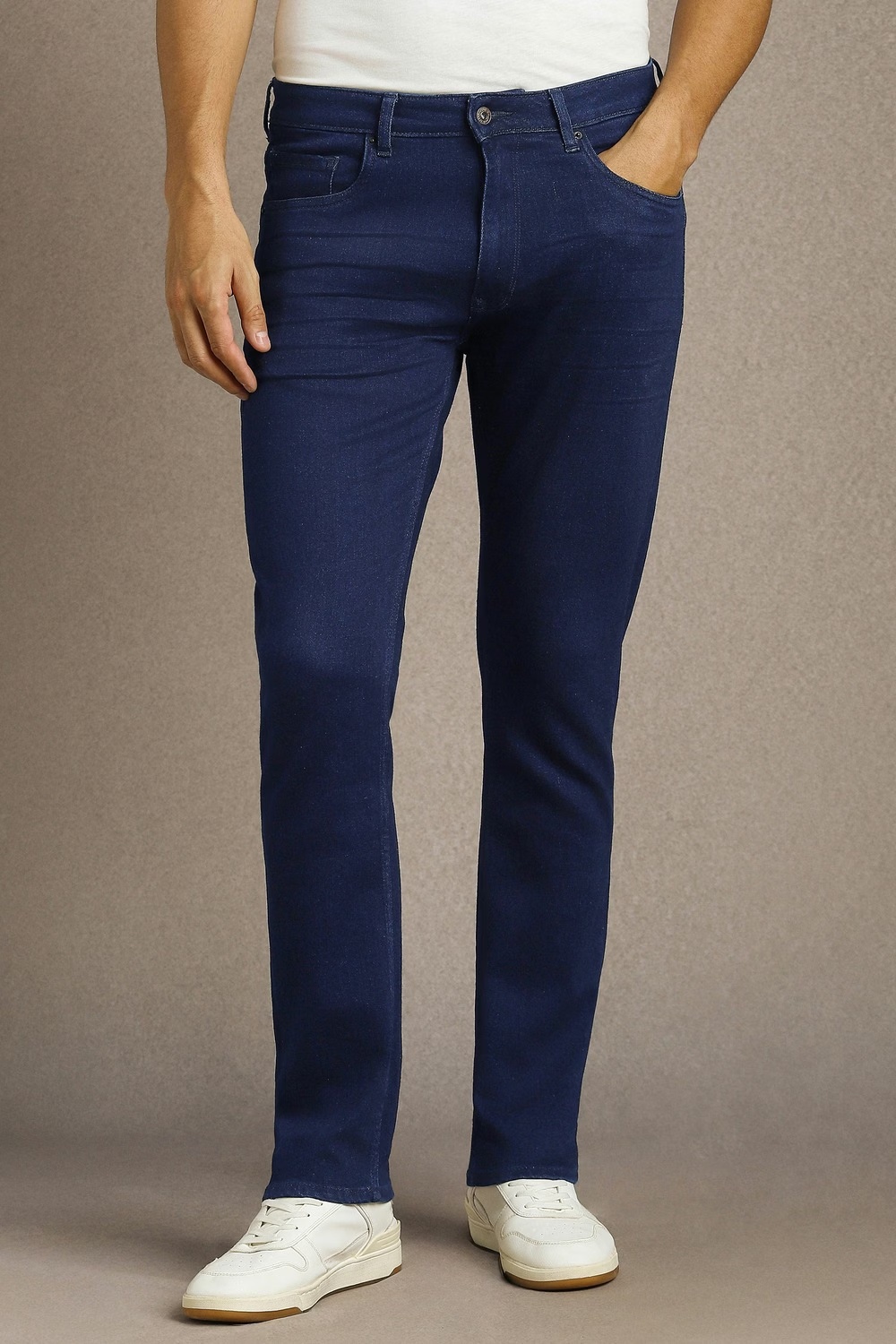 Men Navy Dark Slim Fit Jeans-Navy
