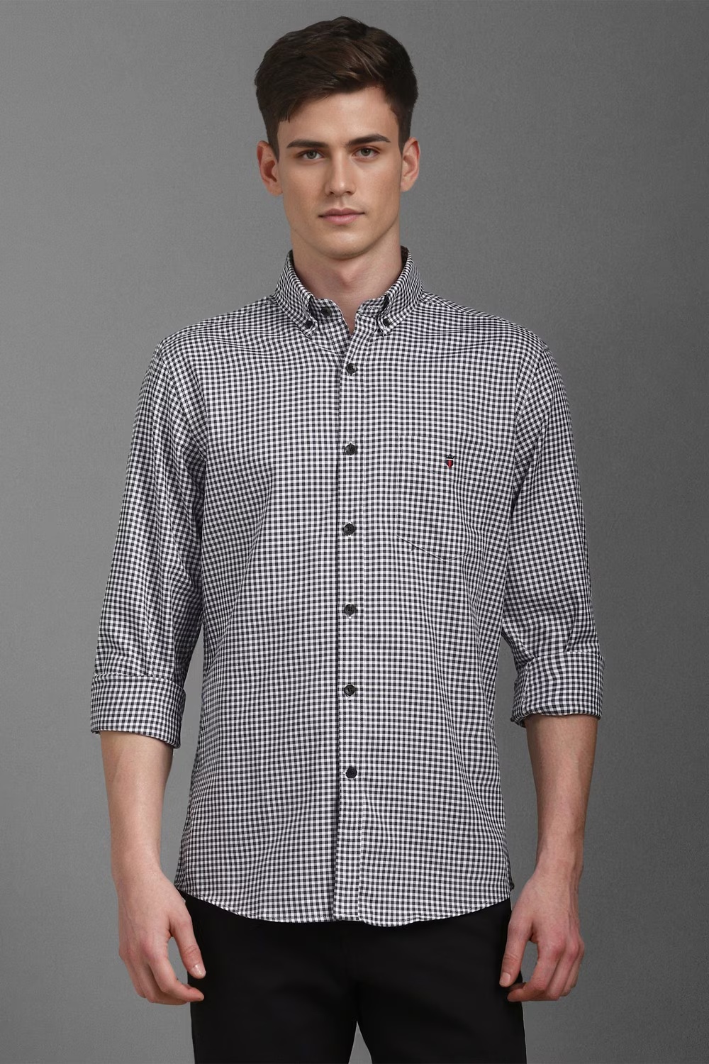 Men Black Slim Fit Check Full Sleeves Casual Shirt-Black 1 7048-men-black-slim-fit-check-full-sleeves-casual-shirt-black-1.jpg