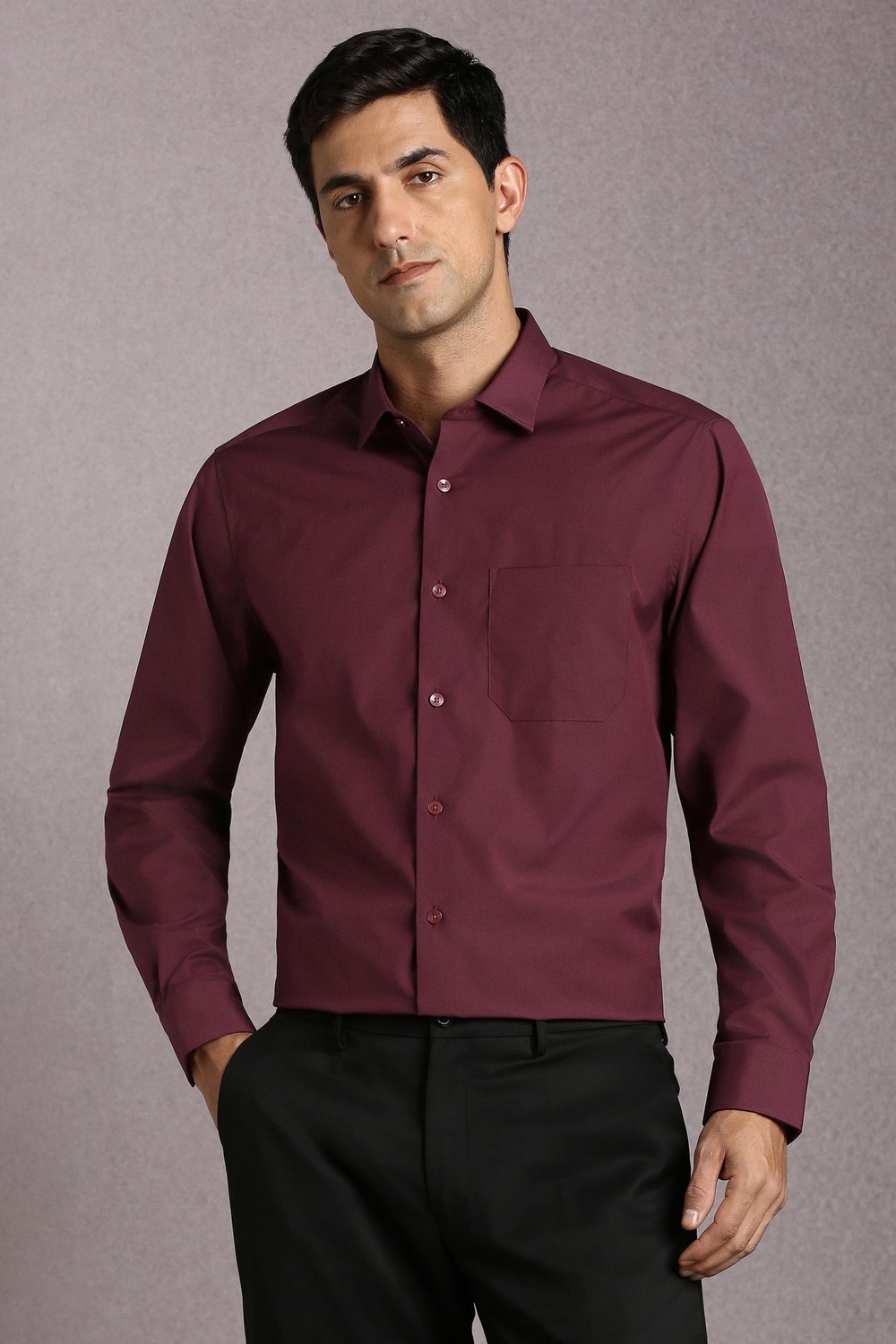 Men Maroon Solid Full Sleeves Formal Shirt-Maroon 1 70577-men-maroon-solid-full-sleeves-formal-shirt-maroon-1.jpg