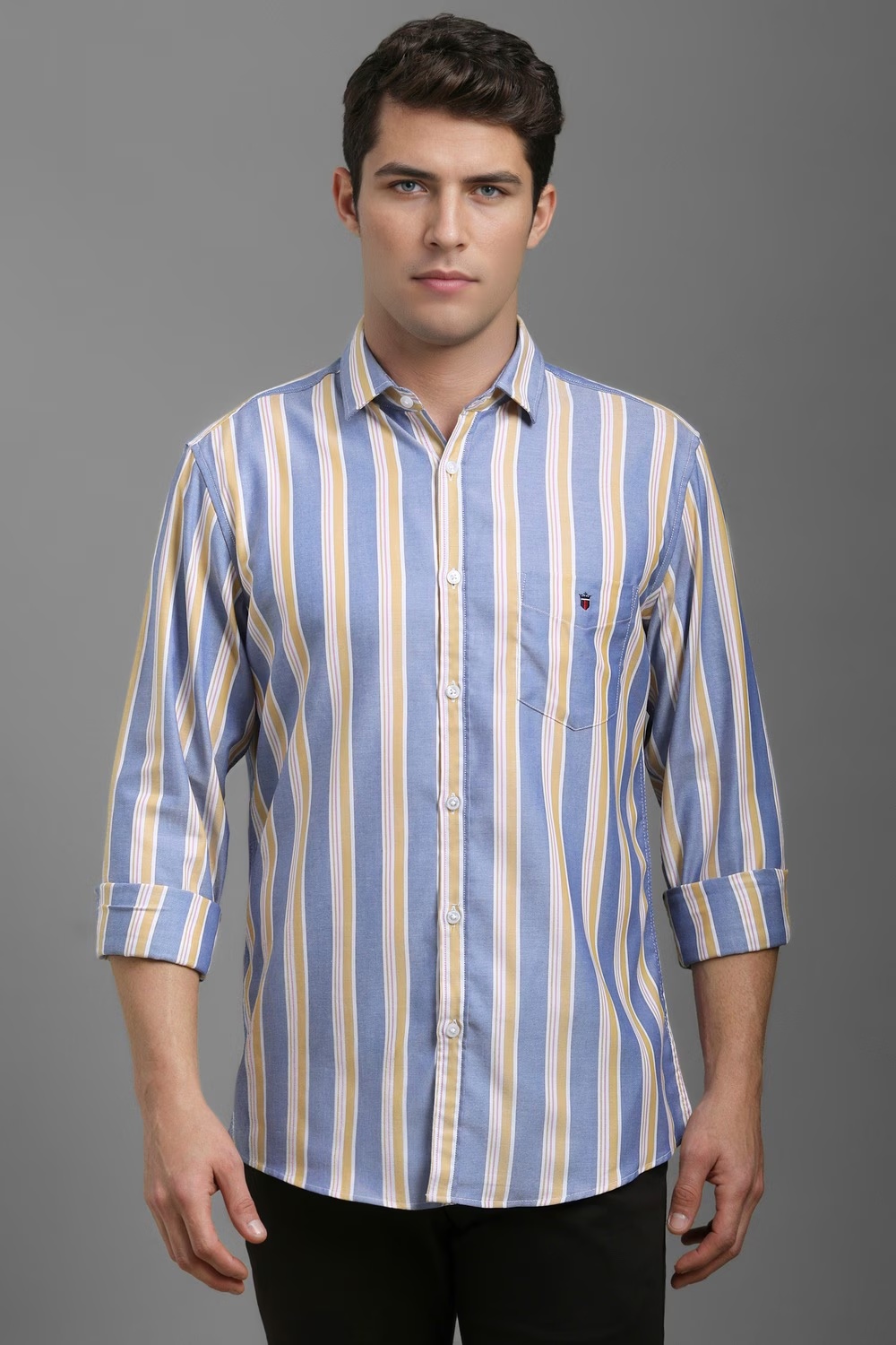 Men Blue Slim Fit Stripe Full Sleeves Casual Shirt-Blue 1 70976-men-blue-slim-fit-stripe-full-sleeves-casual-shirt-blue-1.jpg