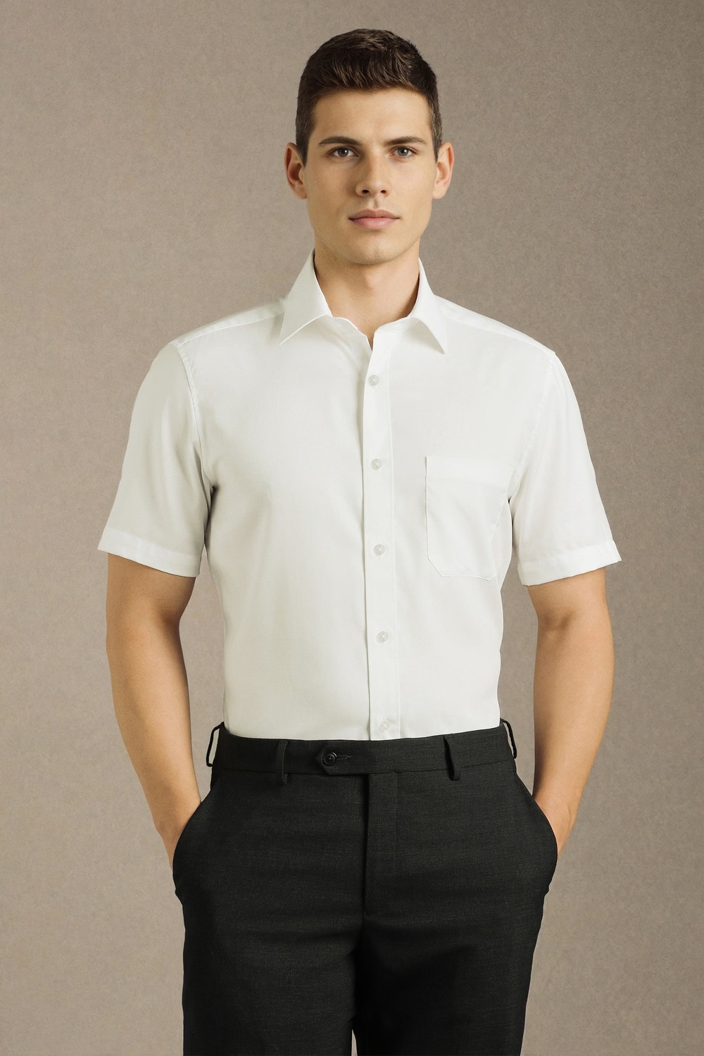 Men White Solid Half Sleeves Formal Shirt-White 1 71697-men-white-solid-half-sleeves-formal-shirt-white-1.jpg