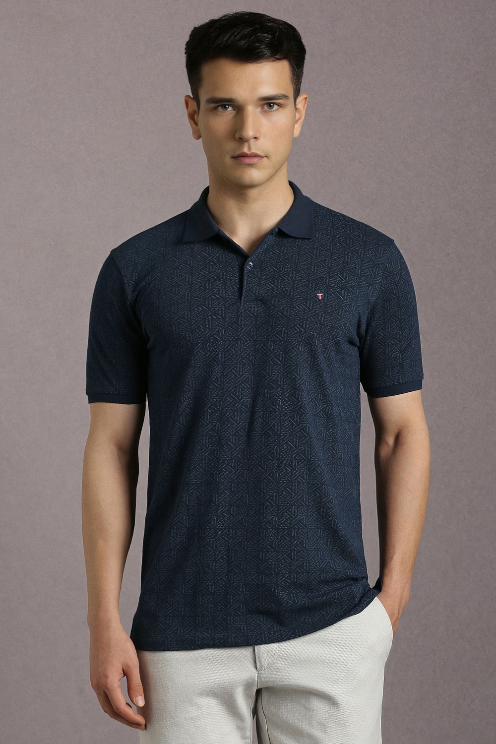 Men Navy Print Polo Neck T-shirt-Navy 3 72007-men-navy-print-polo-neck-t-shirt-navy-1.jpg